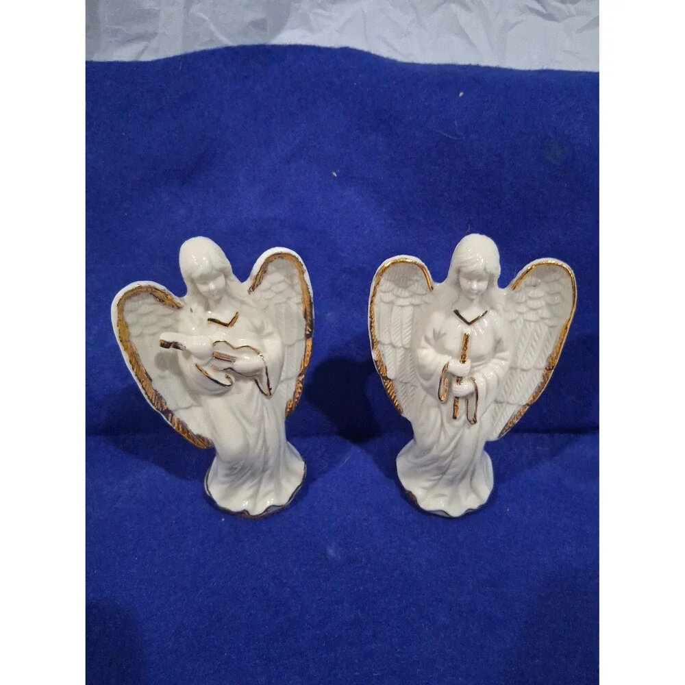 Vintage Porcelain Angels, Set of 2